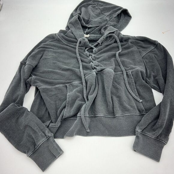 Free People Movement Women's Believer Lace Up Hoodie Blue Soft Size XS - Picture 1 of 4